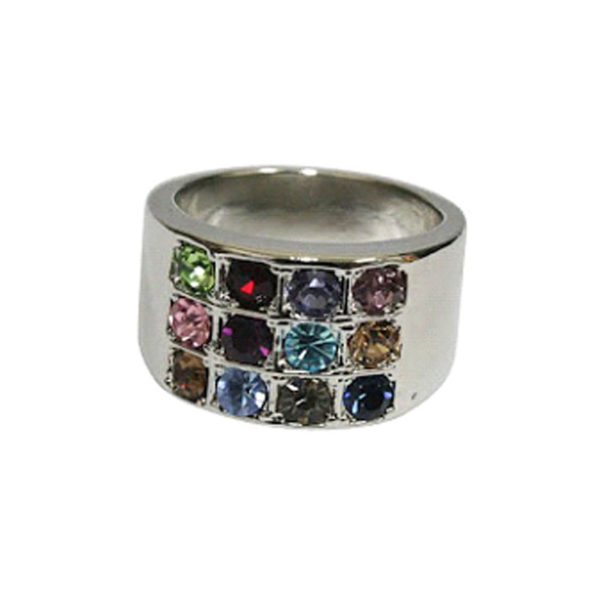 Anillo metal Leví (piedras 2 x 1.5 ctms.)