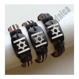 Pulsera cuero Bandera Israel