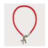 Pulsera cadena cuero roja Maguen David