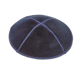 Kipá cuero azul