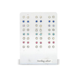 Aretes topos (Jgo.) Maguen piedras Plata 0.5 ctms.