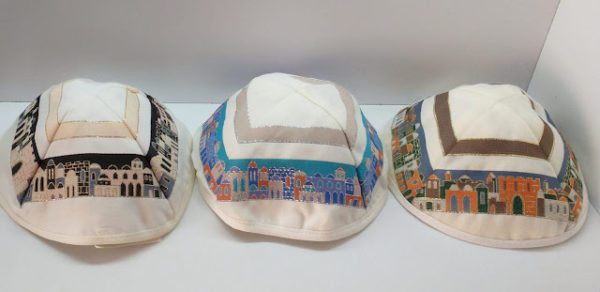 Kipá lino Jerusalém 20 ctms.