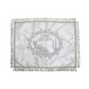 Mantel cubre jalot satín blanco bordados plateados