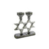 Candelabro Shabat cerámica metalizada Maguen David