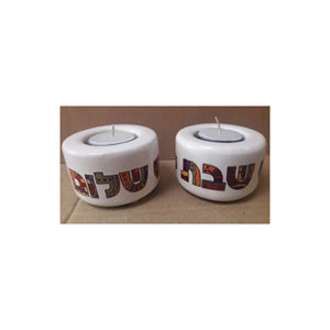 Candelabros cerámica Shabat Shalom