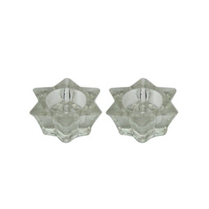 Candelabros Shabat vidrio Maguen brillante