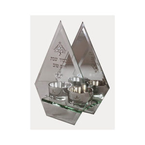 Candelabro Shabat espejo piedras