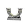 Candelabro Shabat shofares cerámica metalizada