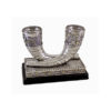 Candelabro Shabat shofares ceramica metalizada