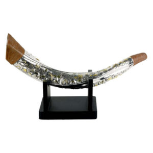 Shofar katán resina adorno metálico Jerusalém