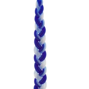 Vela havdalá azul blanca 36 cmts
