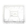 Mantel cubre jalót de Satén Bordado Rectangular de Plata "Velas de Shabat" 48x58 Cm