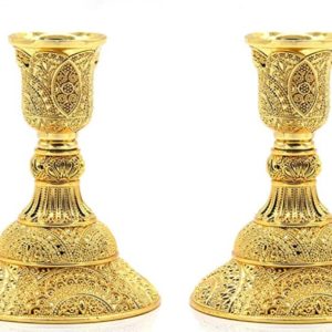 Candelabro compactos Filigrana dorados10 cmts