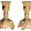 Candelabro compactos Flores dorados 10 cmts