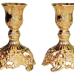 Candelabro compactos Flores dorados 10 cmts
