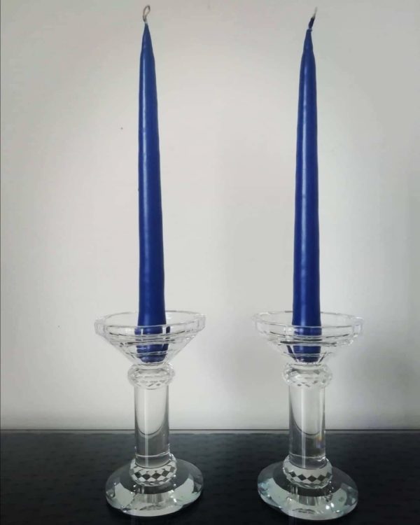 Candelabro de cristal redondos 14.5 cmts