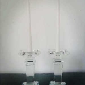 Candelabro de cristal Cuadrado 17 cms