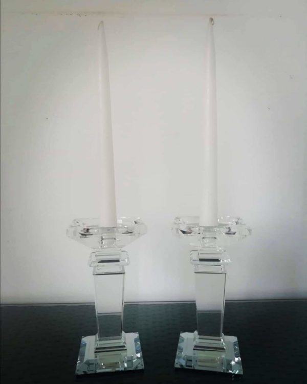 Candelabro de cristal Cuadrado 17 cms