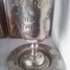 Copa kidush ornamentada metálica 14 cm