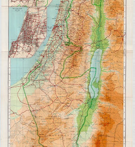 Afiche mapa Israel 85 x 35 ctms.