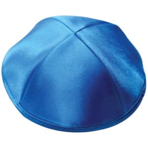 Kipá satín azul  turquesa 20  centímetros