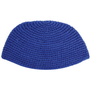 Kipa tejida grande azul rey 21 ctms.