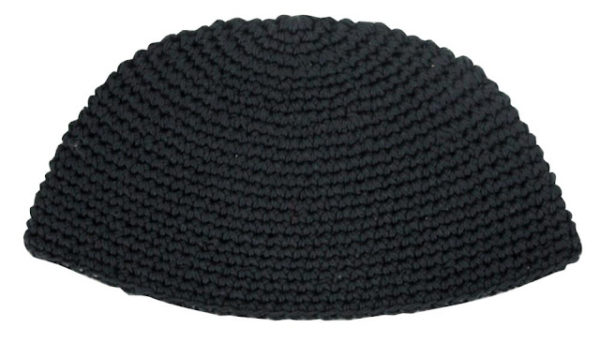 Kipá tejida grande negra  22 ctms.
