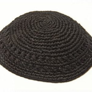 Kipá tejida negra  20  centímetros