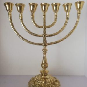 Menoráh Bronce Ornamentada maciza
