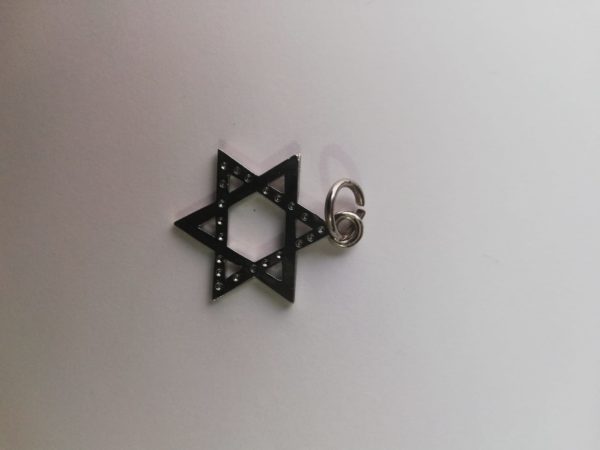 Dije Magüen David en acero con baño en plata