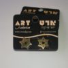 Aretes topo Magüen David dorado acero #2