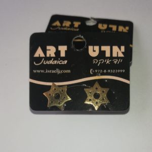 Aretes topo Magüen David dorado acero #2