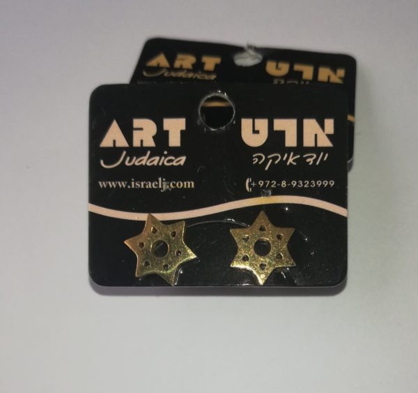 Aretes topo Magüen David dorado acero #2
