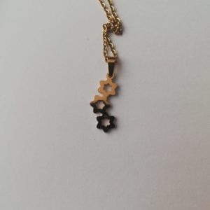 Dije Magüen David dorado con topos en acero