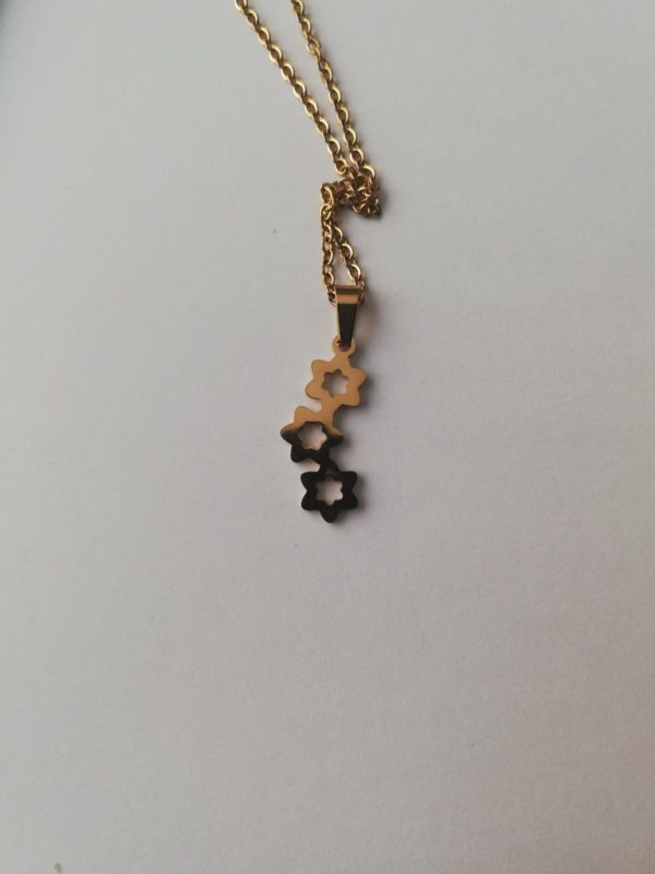 Dije Magüen David dorado con topos en acero
