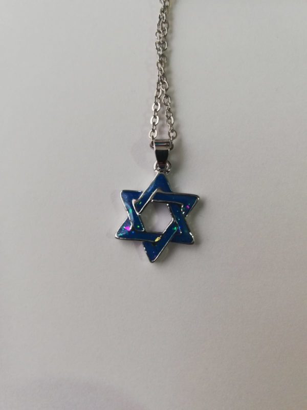 Dije Magüen David azul resinado