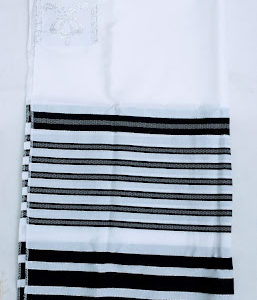 Talit gadol  Lino Rayas negras  # 45