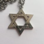Dije y cadena Magüen David plateada 5 ctms  Shalom Israel