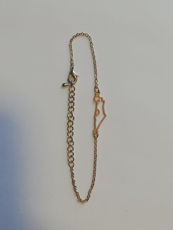 Pulsera mapa Israel Acero dorado