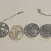 Pulsera Menorah 4 Shekalim Baño en plata