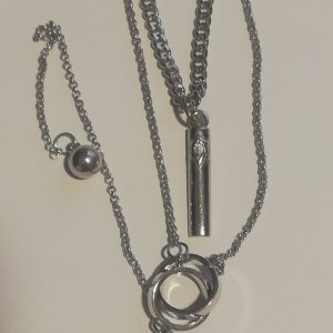 Cadena doble Mezuza Acero
