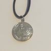 Collar cuero negro Menorah plata 925