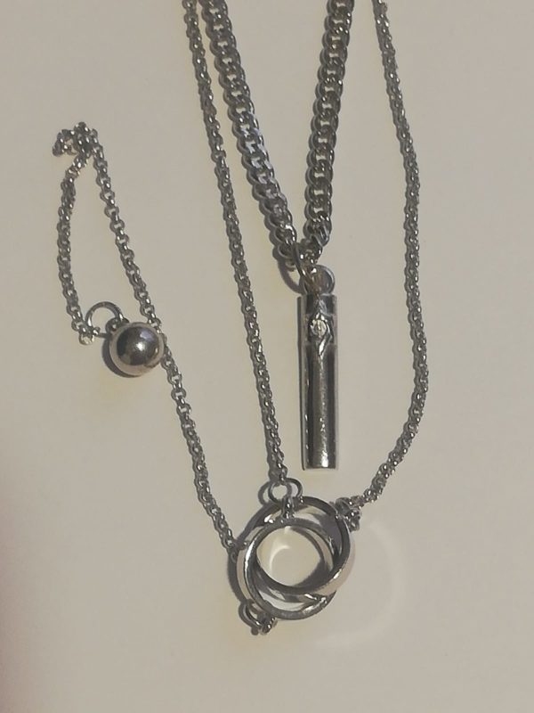 Cadena doble Mezuza Acero
