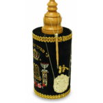 Sefer Toráh Sefaradí Forrado en terciopelo con adornos hebreos bordados a color 45×20