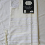 Talit Gadol Lino Rayas blancas #60 – 190 x 140 ctms