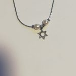 Pulsera dije Magüen David con piedras plateado