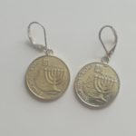 Aretes Menorah Shekalim baño en plata
