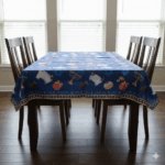 Mantel Azul Januka  240 x 140 ctms