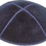 Kipá cuero azul 16 ctms.