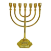 Menoráh 12 tribus Dorada metalica 17 x 13 ctms.